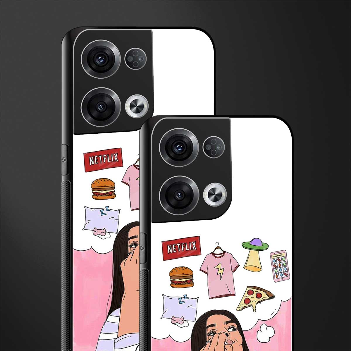netflix and chill back phone cover | glass case for oppo reno 8