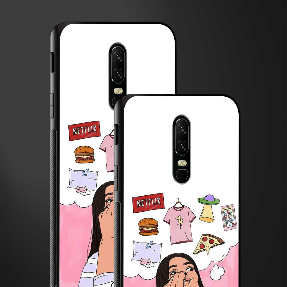 netflix and chill glass case for oneplus 6 image-2