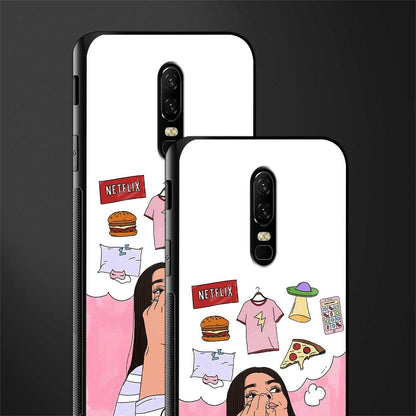 netflix and chill glass case for oneplus 6 image-2