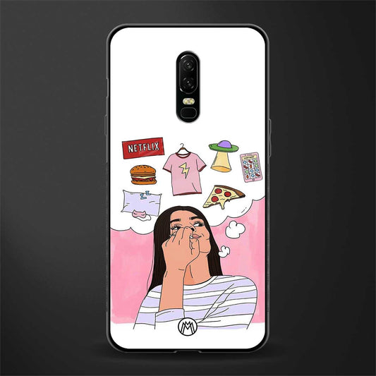netflix and chill glass case for oneplus 6 image