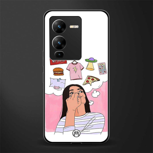 netflix and chill back phone cover | glass case for vivo v25 pro 5g