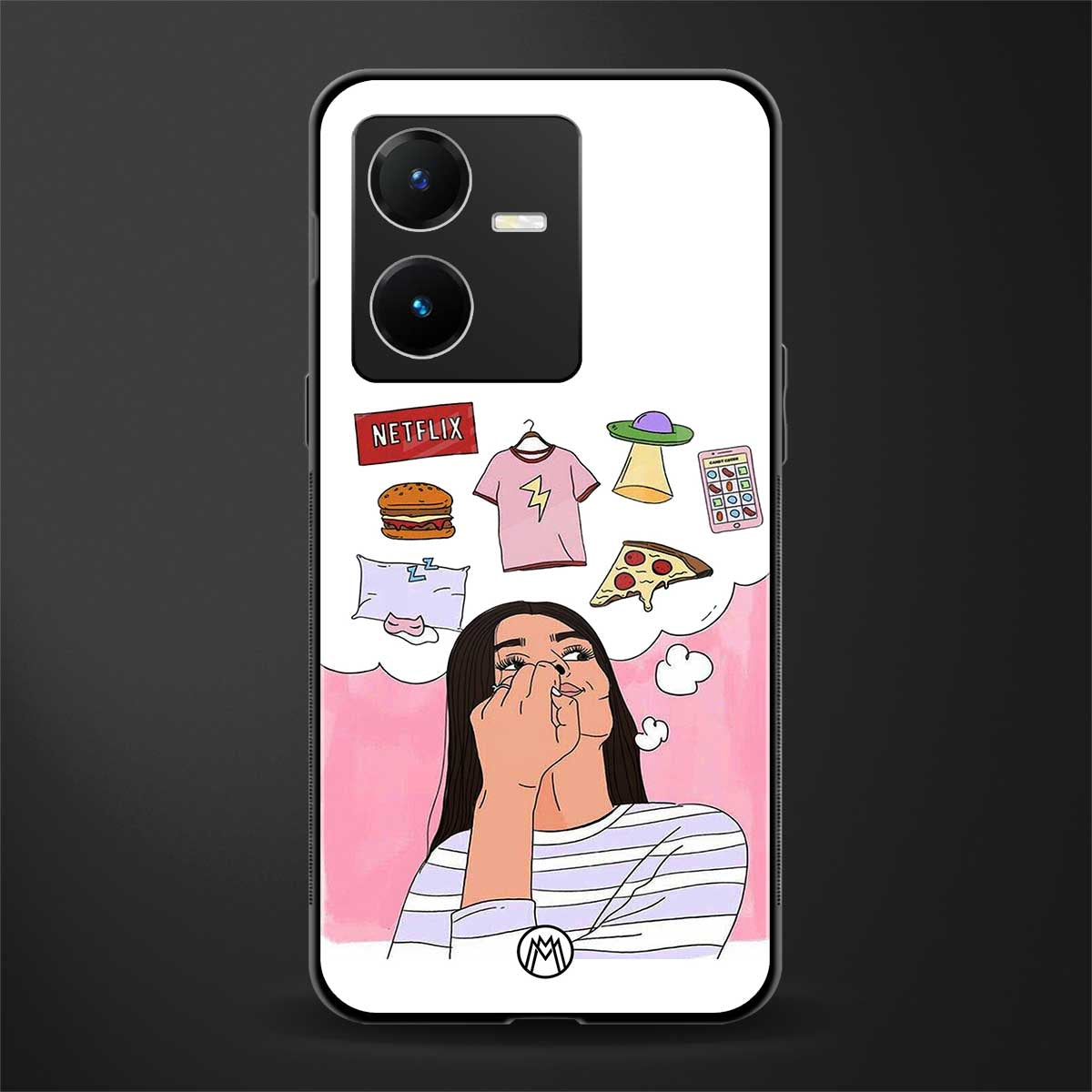 netflix and chill back phone cover | glass case for vivo y22