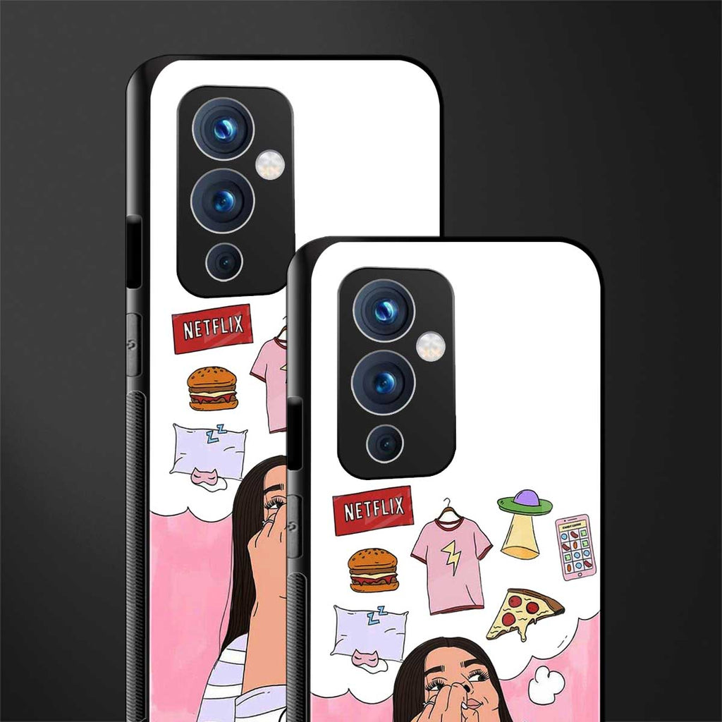 netflix and chill back phone cover | glass case for oneplus 9