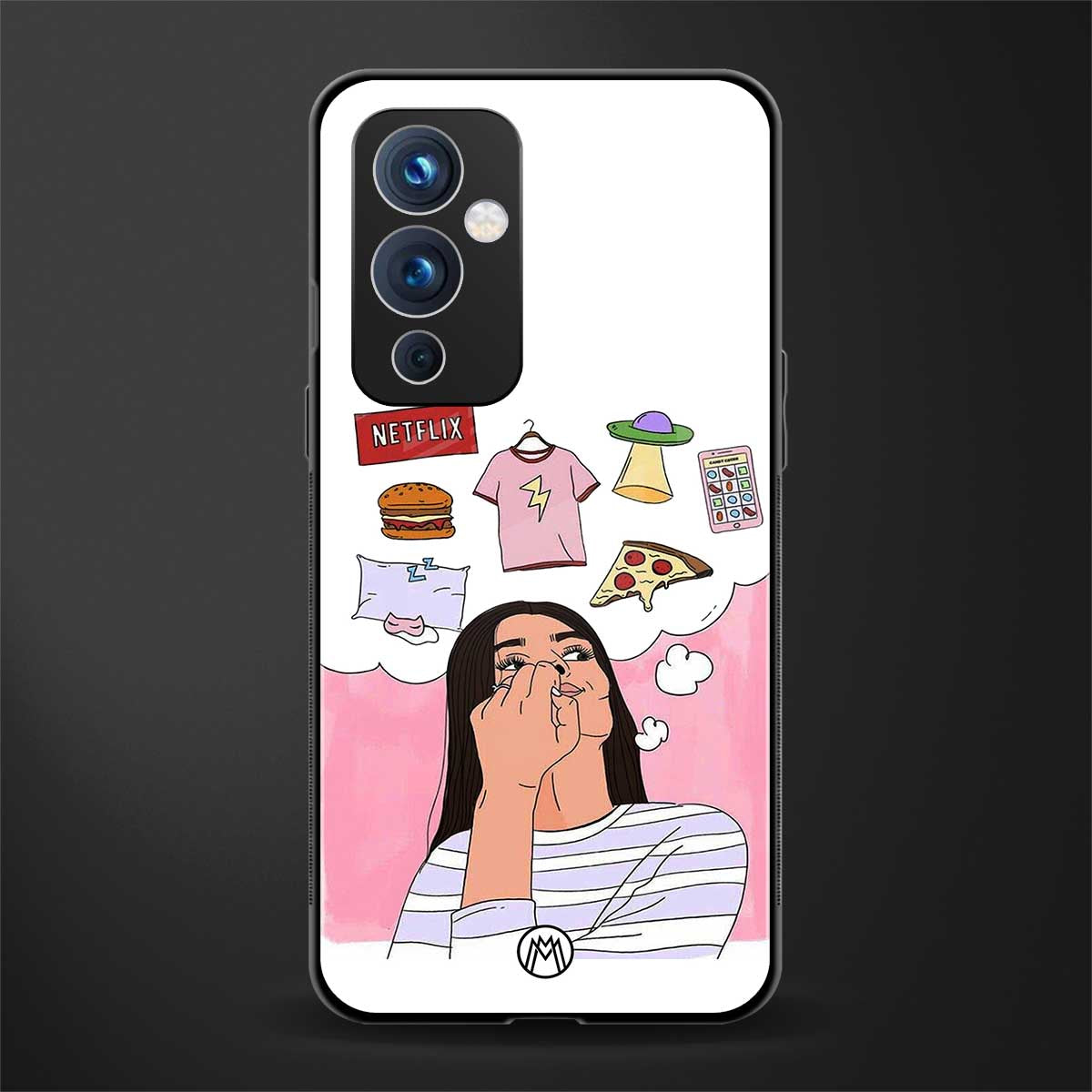 netflix and chill back phone cover | glass case for oneplus 9