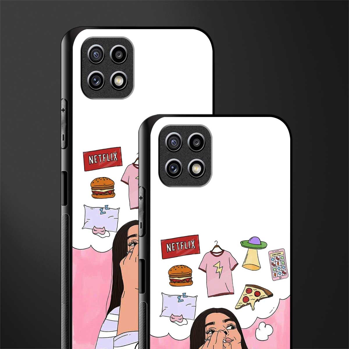 netflix and chill back phone cover | glass case for samsung galaxy f42