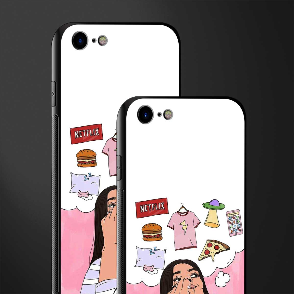 netflix and chill glass case for iphone se 2020 image-2