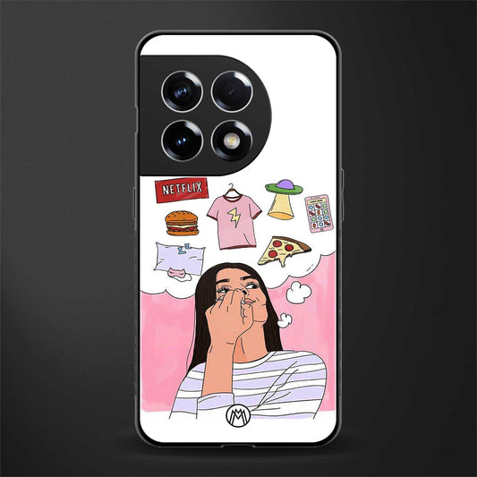 netflix and chill back phone cover | glass case for oneplus 11r