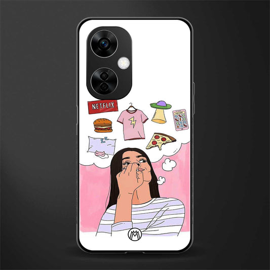 netflix and chill back phone cover | glass case for oneplus nord ce 3 lite