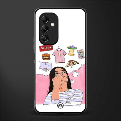 netflix and chill back phone cover | glass case for samsung galaxy a14 5g