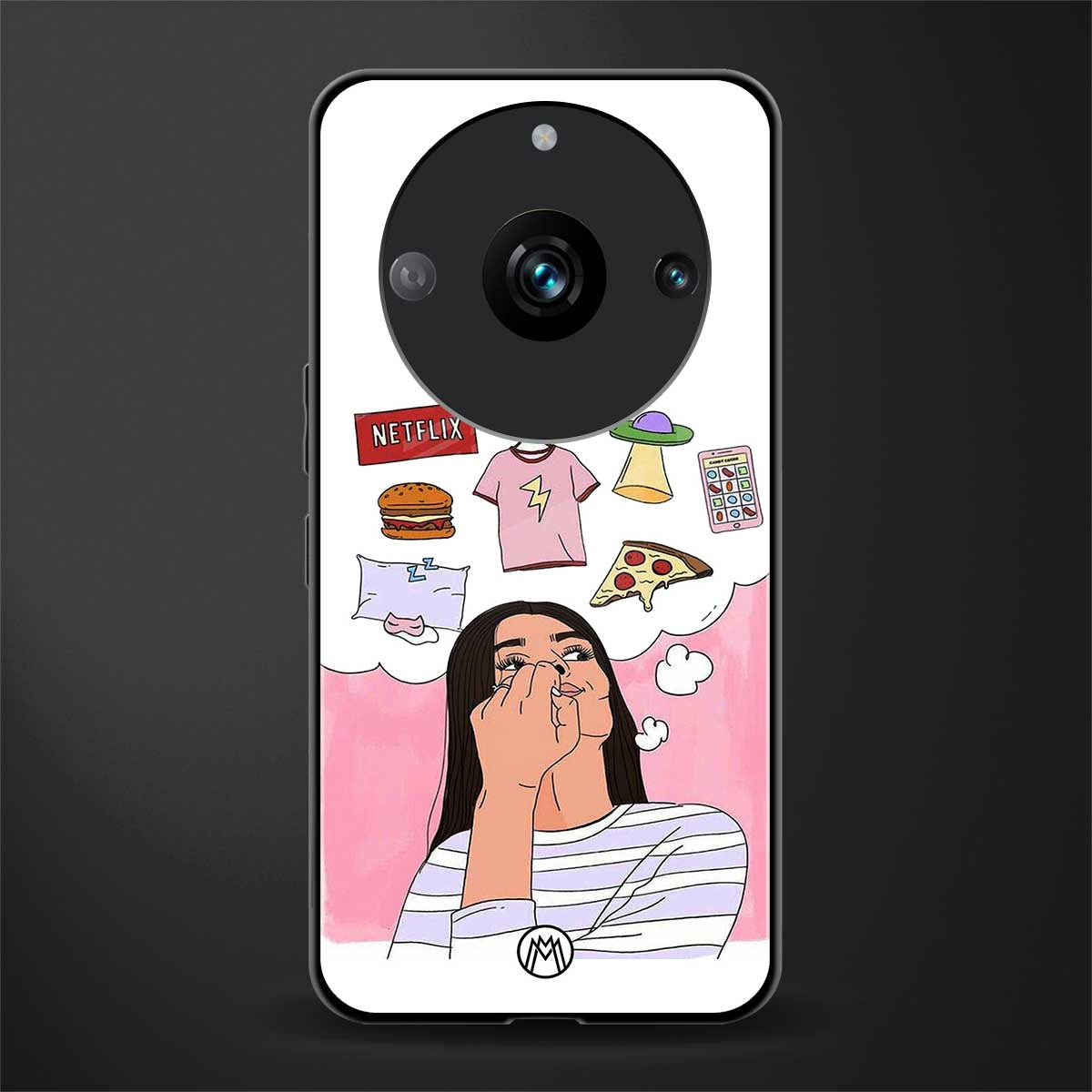 netflix and chill back phone cover | glass case for realme 11 pro 5g