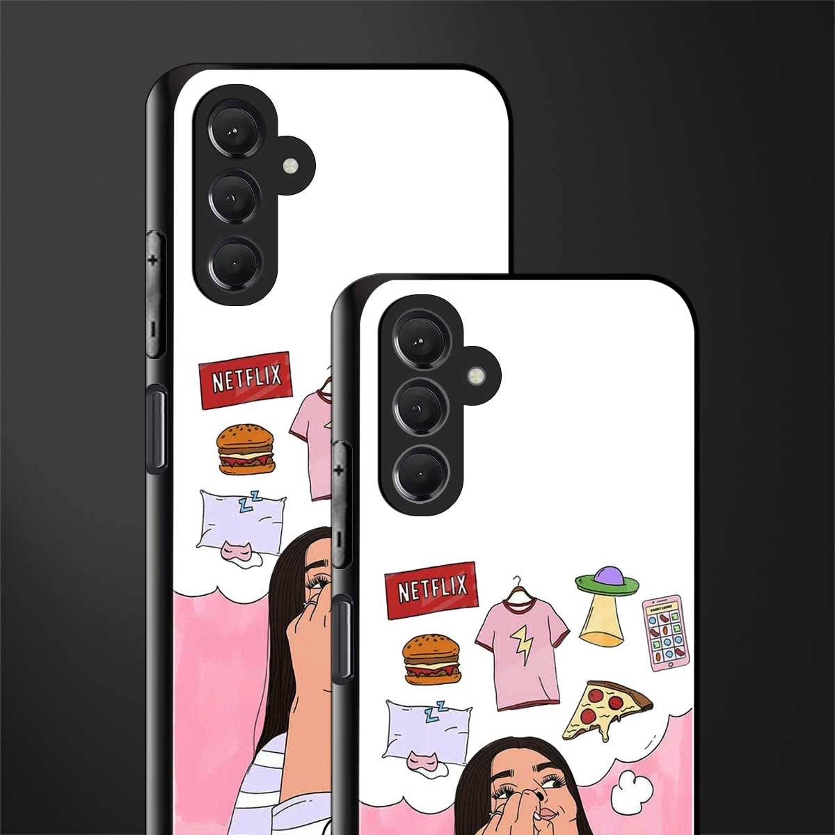 netflix and chill back phone cover | glass case for samsun galaxy a24 4g
