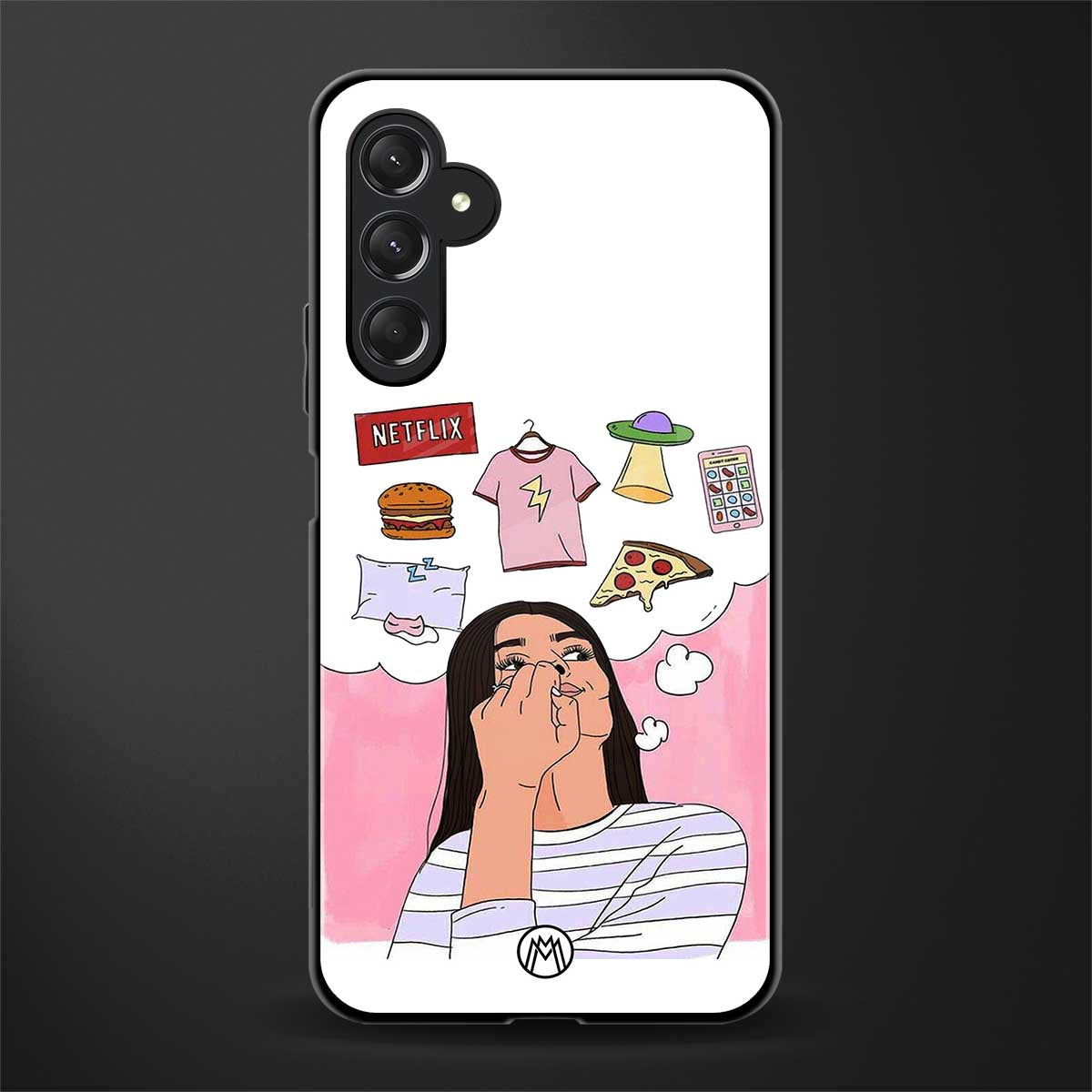 netflix and chill back phone cover | glass case for samsun galaxy a24 4g