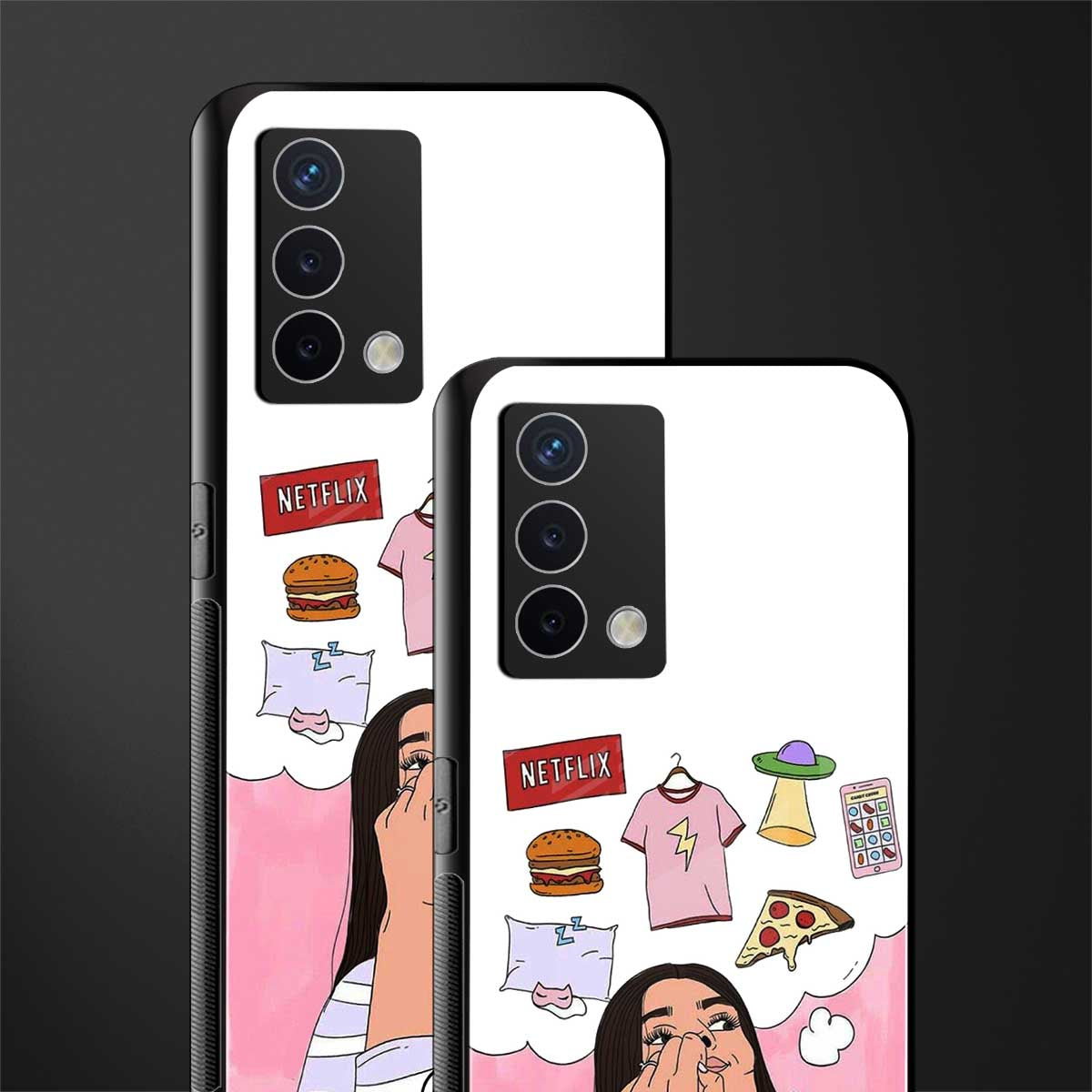 netflix and chill back phone cover | glass case for oppo a74 4g