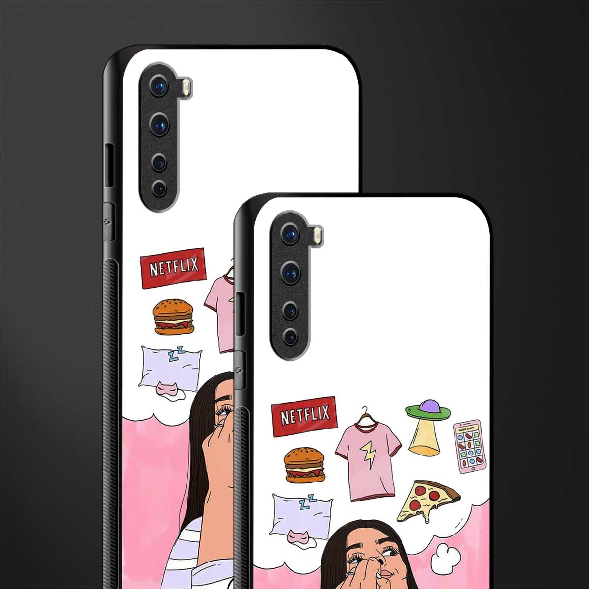 netflix and chill glass case for oneplus nord ac2001 image-2