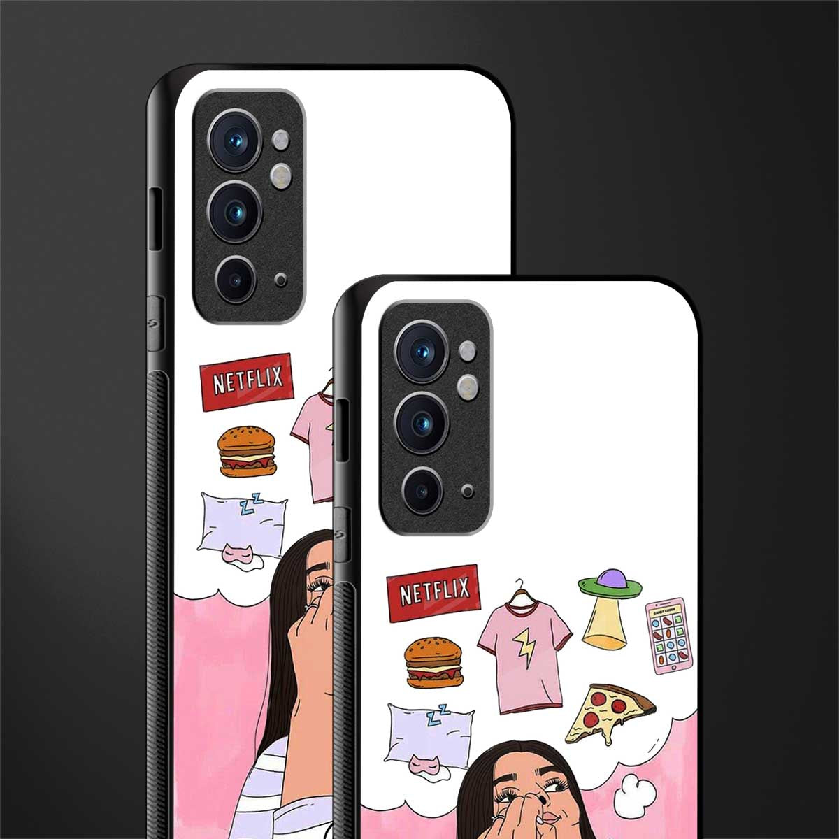 netflix and chill glass case for oneplus 9rt image-2