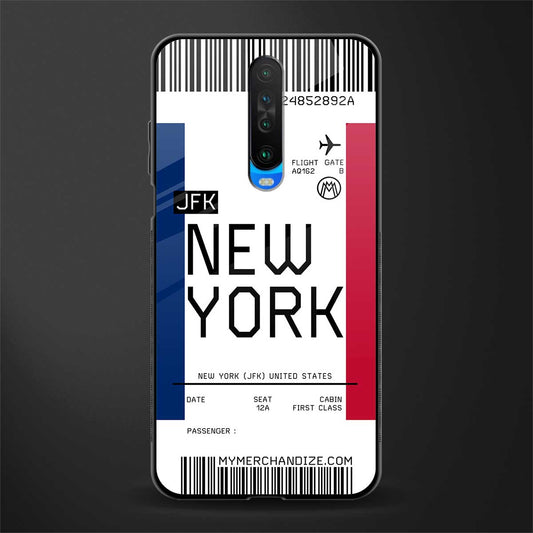 new york boarding pass glass case for poco x2