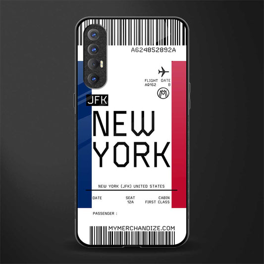 new york boarding pass glass case for oppo reno 3 pro