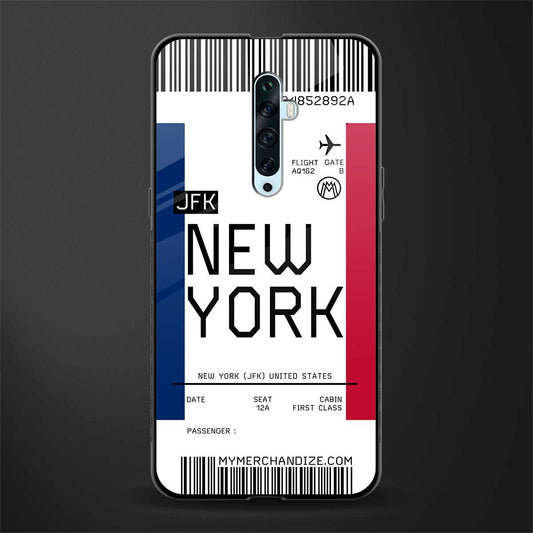new york boarding pass glass case for oppo reno 2z