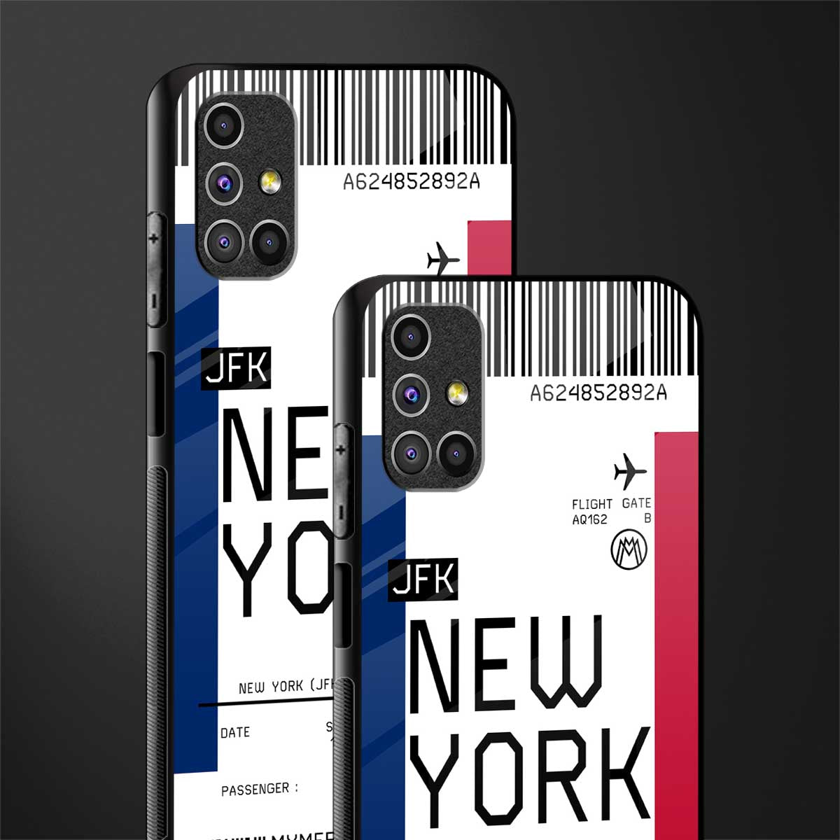 new york boarding pass glass case for samsung galaxy m31s image-2