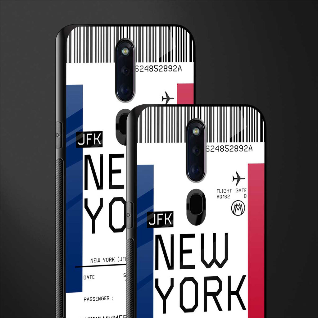 new york boarding pass glass case for oppo f11 pro image-2