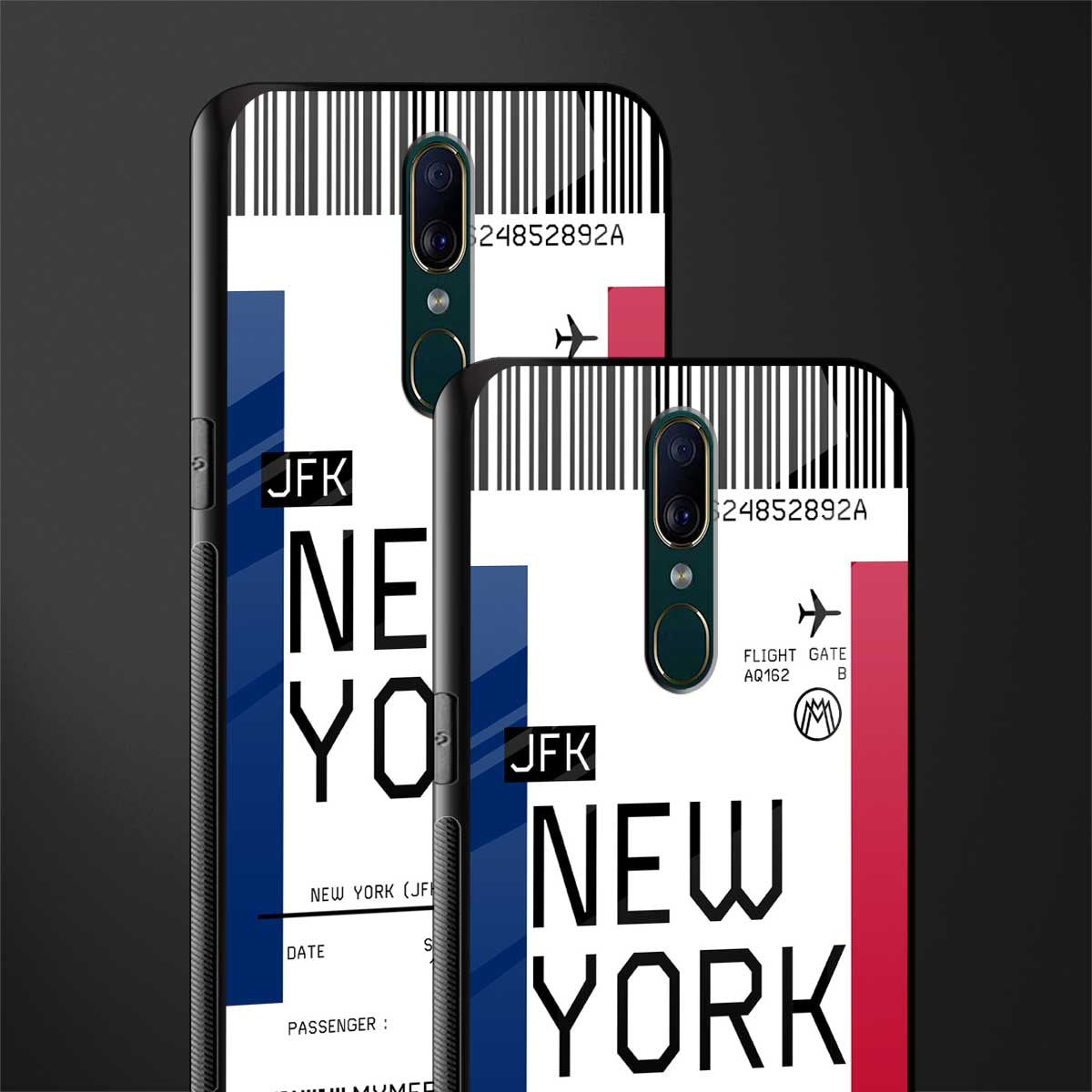 new york boarding pass glass case for oppo a9 image-2