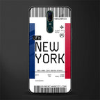 new york boarding pass glass case for oppo a9 image
