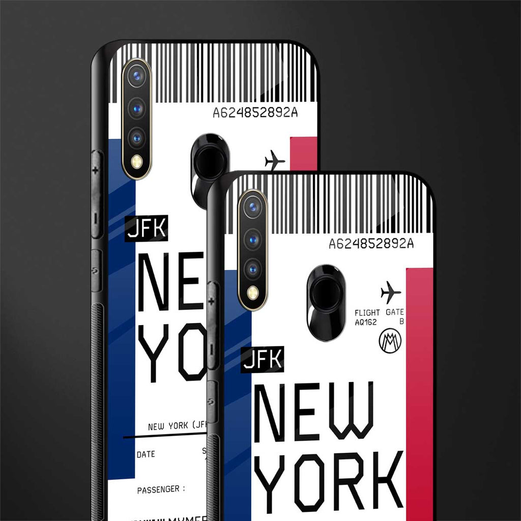 new york boarding pass glass case for vivo u20 image-2