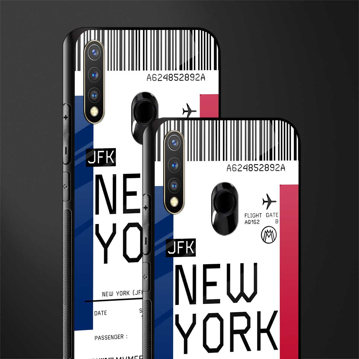 new york boarding pass glass case for vivo u20 image-2