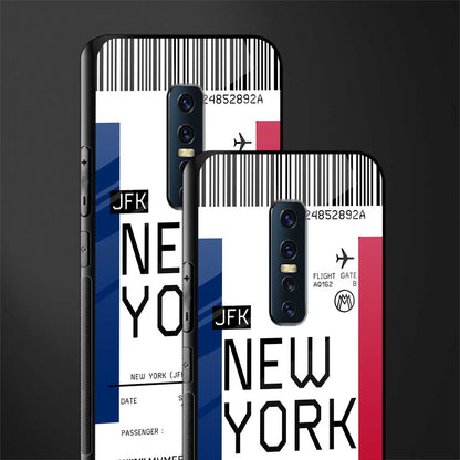 new york boarding pass glass case for vivo v17 pro image-2