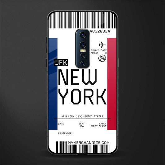 new york boarding pass glass case for vivo v17 pro image