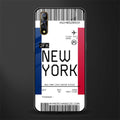 new york boarding pass glass case for vivo s1 image