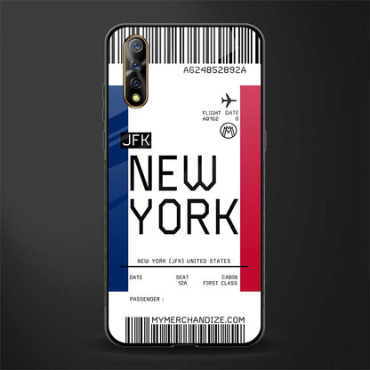 new york boarding pass glass case for vivo z1x image