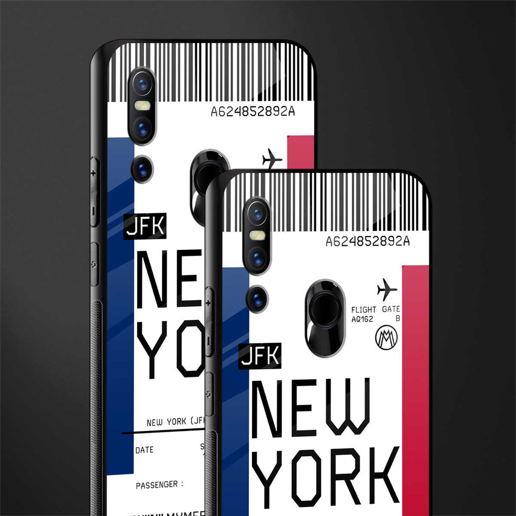 new york boarding pass glass case for vivo v15 image-2