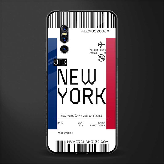 new york boarding pass glass case for vivo v15 pro image