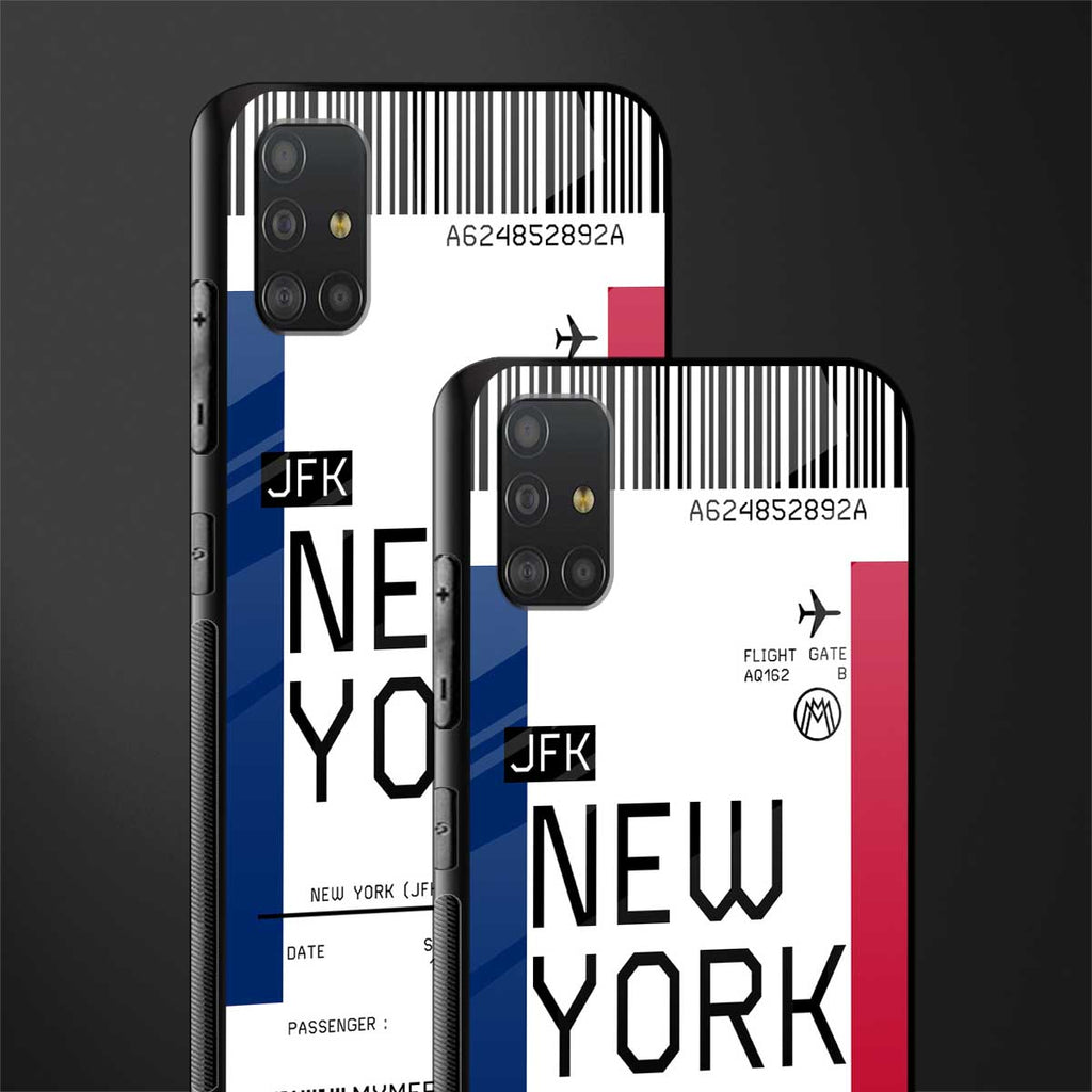 new york boarding pass glass case for samsung galaxy a51 image-2