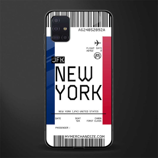 new york boarding pass glass case for samsung galaxy a71 image