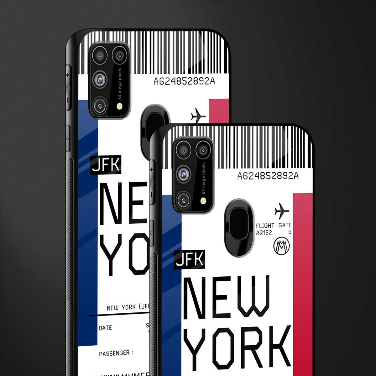 new york boarding pass glass case for samsung galaxy m31 prime edition image-2