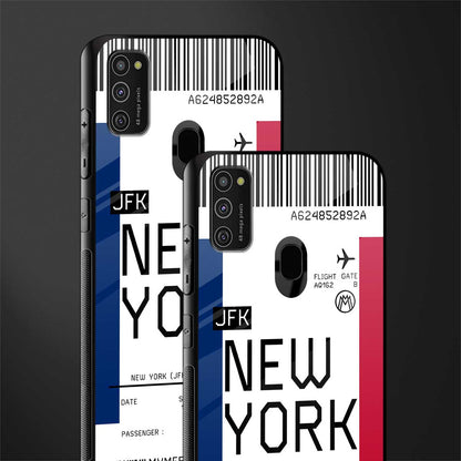 new york boarding pass glass case for samsung galaxy m30s image-2