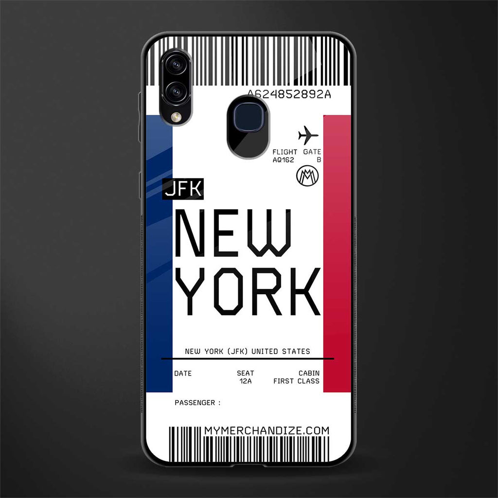 new york boarding pass glass case for samsung galaxy m10s image