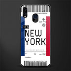 new york boarding pass glass case for samsung galaxy m10s image