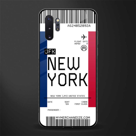 new york boarding pass glass case for samsung galaxy note 10 plus image