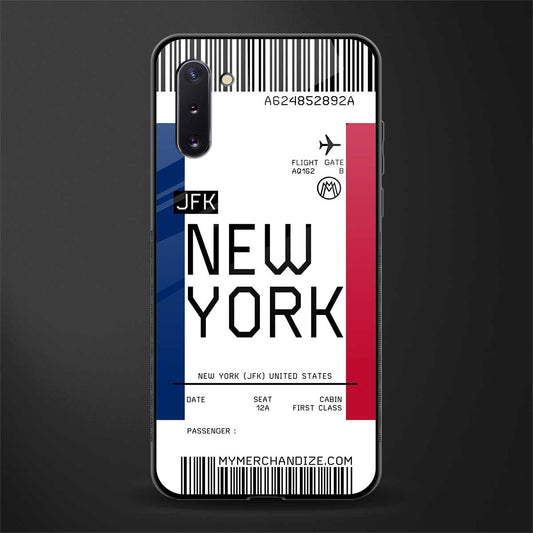 new york boarding pass glass case for samsung galaxy note 10 image