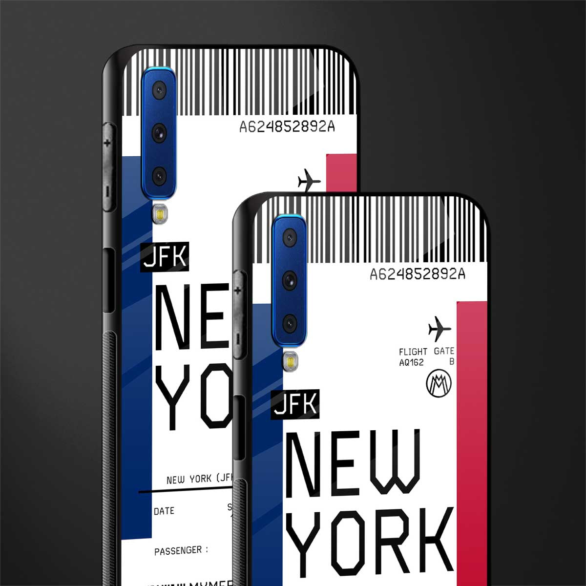 new york boarding pass glass case for samsung galaxy a7 2018 image-2