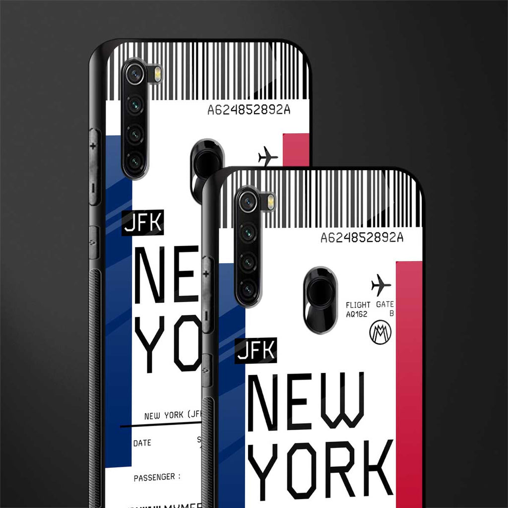 new york boarding pass glass case for redmi note 8 image-2