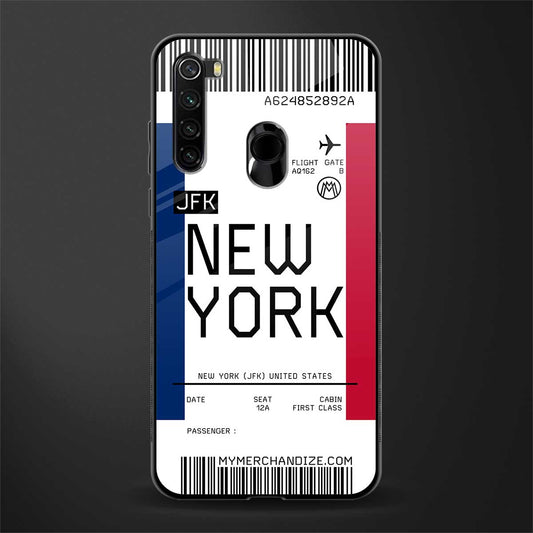 new york boarding pass glass case for redmi note 8 image