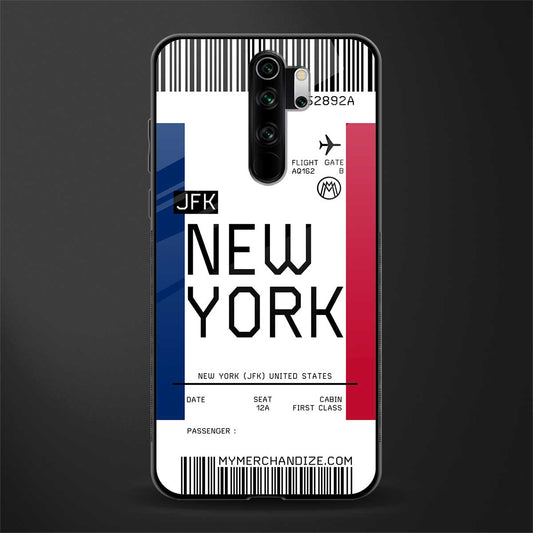 new york boarding pass glass case for redmi note 8 pro image