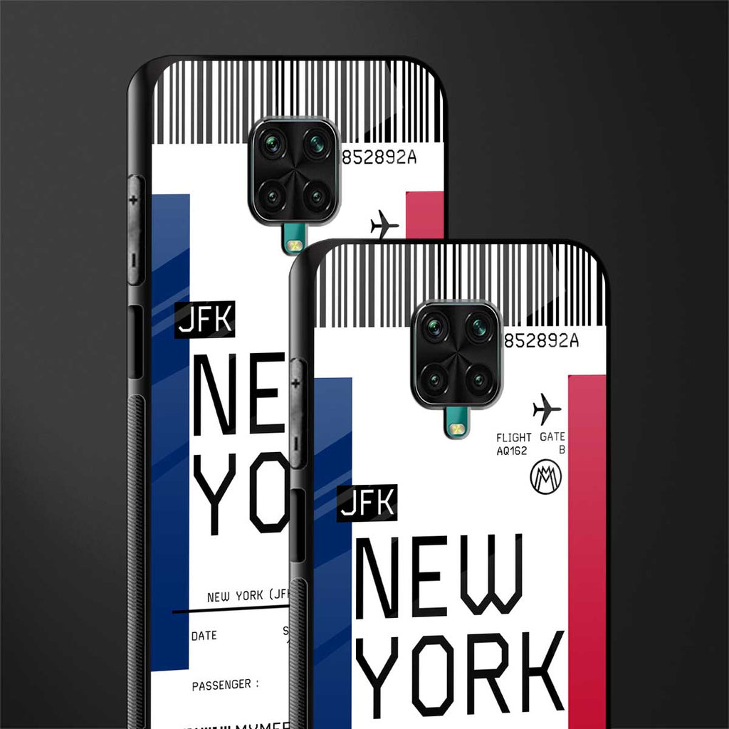 new york boarding pass glass case for poco m2 pro