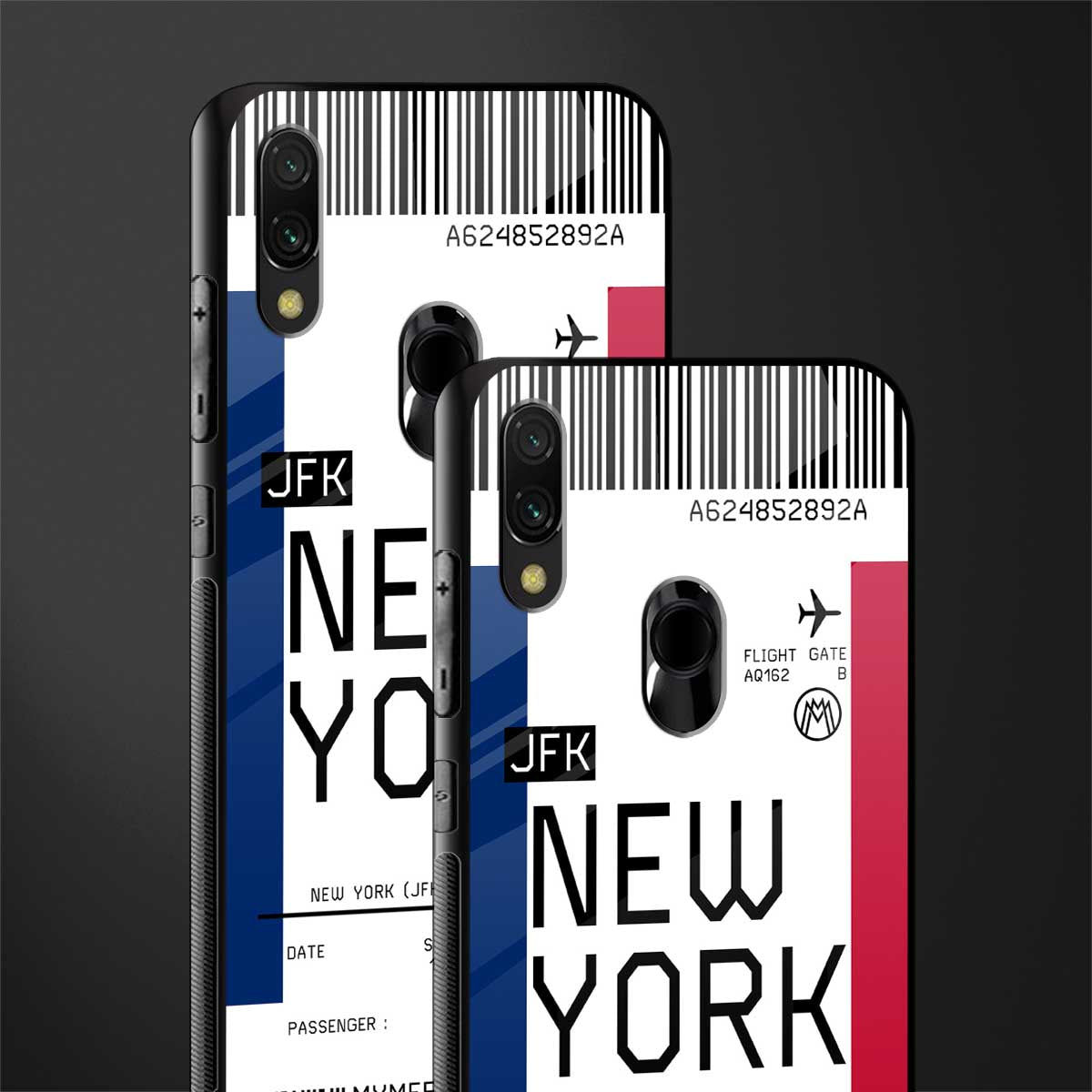 new york boarding pass glass case for redmi y3 image-2