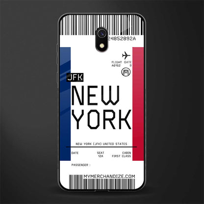new york boarding pass glass case for redmi 8a image