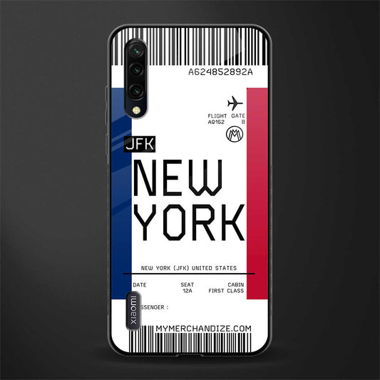 new york boarding pass glass case for mi a3 redmi a3 image